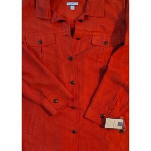 Croft & Barrow Women's 1X Classic Fit Button Down Shirt Jacket - Bossa Nova